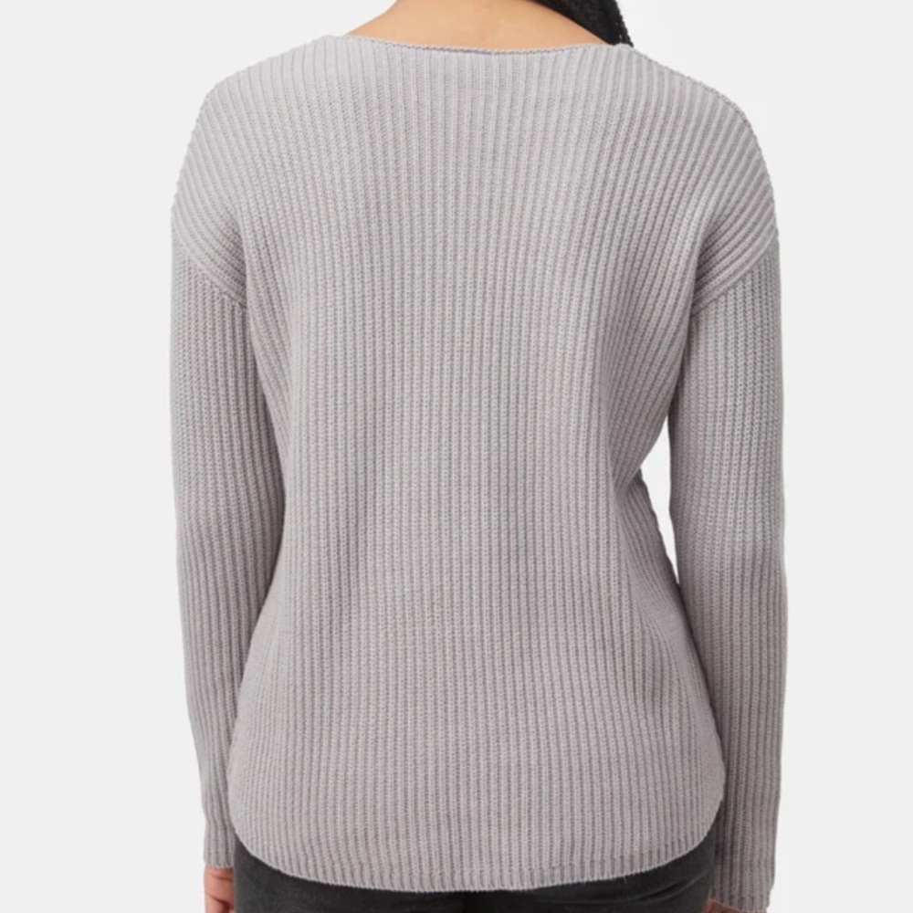 Tentree Highline V-Neck Sweater Light Gray Size Medium Organic Cotton - Picture 2 of 11